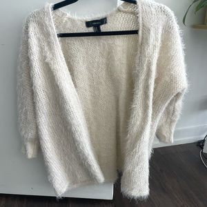 Open fuzzy cardigan